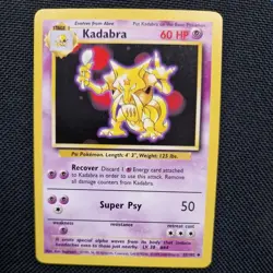 Pokemon TCG Kadabra Base Set, Unlimited Uncommon Card 32/102 LP - Image 1