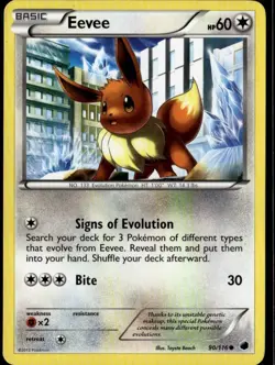 Eevee (90) Common Plasma Freeze 90/116 Normal Pokemon Card - Image 1