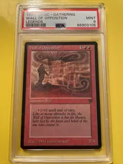 MAGIC THE GATHERING: WALL OF OPPOSITION 🔥PSA 9 MINT🔥LEGENDS - 1994 MTG - Image 1