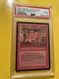 MAGIC THE GATHERING: WALL OF OPPOSITION 🔥PSA 9 MINT🔥LEGENDS - 1994 MTG - Image 5