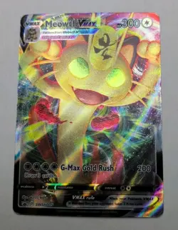 Pokemon TCG SWSH005 Meowth VMAX Full Art Promo Card LP - Image 2