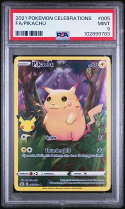 2021 POKEMON CELEBRATIONS #005 FULL ART/PIKACHU PSA 9 - Image 1