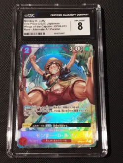 One Piece TCG Monkey D. Luffy OP06-013 JAP CGC 8 - Image 1
