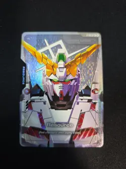 Gundam Card Game Newtype Rising Unicorn Gundam Resource R-003 C+ Holo Foil Rare - Image 1
