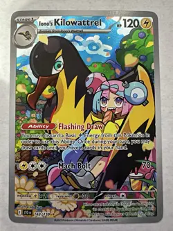 Pokemon TCG Iono's Kilowattrel Card Journey Together IR 163/159 - Image 1