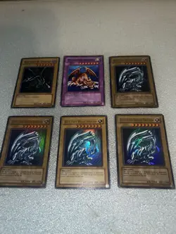 1996 KONAMI YU-GI-OH Trading Cards. Blue-Eyes White Dragon . 4 Cards(1 ErrorU) - Image 1