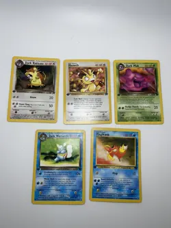 Pokemon 1st Edition Team Rocket Lot Of 5 Cards Vintage Dark Wartorlte Muk - Image 1