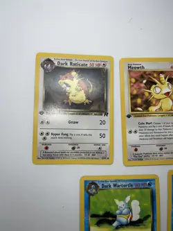 Pokemon 1st Edition Team Rocket Lot Of 5 Cards Vintage Dark Wartorlte Muk - Image 2
