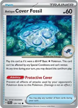Antique Cover Fossil SV07: Stellar Crown 129/142 NM English Pokemon Card - Image 1