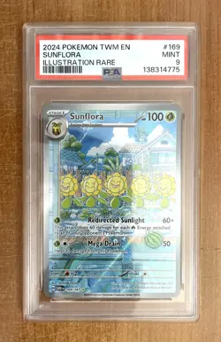 Pokemon, Twilight Masquerade, Sunflora SIR Card #169, PSA 9 - Image 1