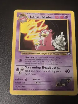 Pokemon TCG Sabrina's Slowbro Gym Heroes 60/132 Regular Unlimited Uncommon - Image 1