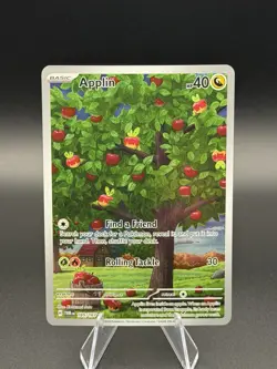 Pokemon Applin 185/167 Sv06 Twilight Masquerade Illustration Rare Full Art Holo - Image 1