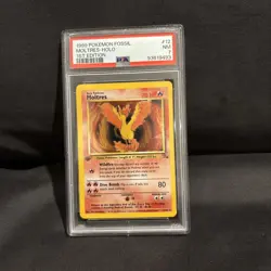 1999 Fossil Moltres #12 1st Edition Holo PSA 7 - Image 1