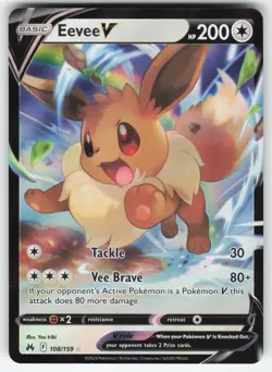 Eevee V 108/159 Pokemon TCG Crown Zenith NM - Image 1