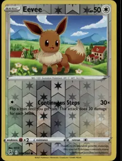 Eevee Common SWSH08: Fusion Strike 205/264 Colorless Reverse Holo Pokemon Card - Image 1