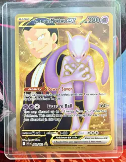 Pokemon Team Rocket's Mewtwo ex 240/182 Hyper Rare Full Art Holo EX 280HP Sv10 - Image 1