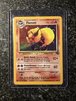 Pokemon TCG Flareon Jungle 3/64 Holo Unlimited Holo Rare - Image 1