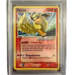 2007 POKEMON EX POWER KEEPERS GOLD STAR #100 FLAREON-HOLO PSA 7 - Image 2