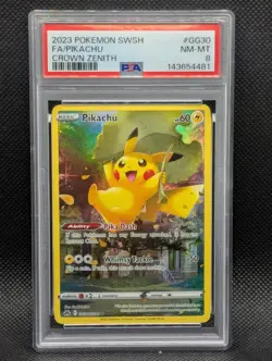 Pikachu GG30 PSA 8 NM-MINT Crown Zenith Galarian Gallery Ultra Rare Pokemon TCG - Image 1