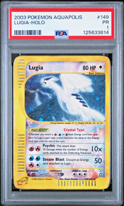 PSA 1 PR 2003 Aquapolis Crystal Lugia Holo Foil 149/147 WOTC Pokemon SECRET RARE - Image 1