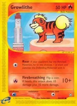 1x Growlithe - 80/147 - Common NM-Mint Pokemon G2 - Aquapolis - Image 1