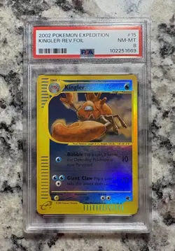 Kingler Reverse Holo 2002 EXPEDITION PSA 8 Pokemon Holo Rare - Image 1
