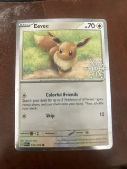 Eevee Stamped Cosmos Holo Pokemon Holiday Calendar #133 Near Mint - Image 1