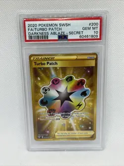 Pokemon Darkness Ablaze #200 Turbo Patch Secret Rare PSA 10 GEM MT - Image 1
