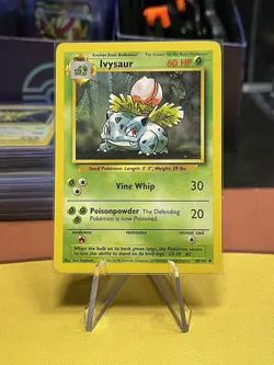 Pokemon Ivysaur 30/102 Base Set Regular Uncommon WOTC 1999 LP - Image 1