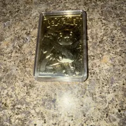 Gold Plated 1999 Pokemon PIKACHU Trading Gold Bar - Image 1