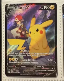 Pokemon Pikachu V Ultra Rare Full Art Holo Lost Origin TG16/TG30 Lightning 190HP - Image 1