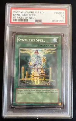 2007 Yu-Gi-Oh! 1st Edition Synthesis Spell Strikes Of Neos #EN043 PSA 5 EX - Image 1