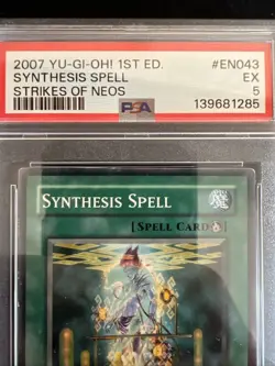 2007 Yu-Gi-Oh! 1st Edition Synthesis Spell Strikes Of Neos #EN043 PSA 5 EX - Image 3