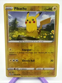 Pokemon TCG Card Pikachu 049/203 Evolving Skies 2021 Reverse Holo - Image 1