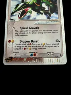 Pokemon TCG Rayquaza EX Ultra Rare Dragon Card 97/97 LP+/NM- Condition - Image 3