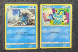 Frogadier 52/214 & Froakie 51/214 Pokemon card SM Unbroken Bonds NM - Image 1