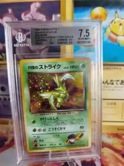 Pokemon Card Rocket's Scyther Sichlor Holo Gym Heroes Japan BGS Beckett 7.5 (9) - Image 1