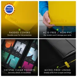 Pocket Trading Card Zip Binder 624 cards Exo Tec Album Premium Yellow Vault - Image 5