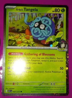 Pokemon Ascended Heroes Erika's Tangela Cosmo Holo Promo Card 007/217, NEAR MINT - Image 1