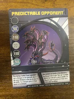 Bakugan Card - Predictable Opponent - Blue Ability Card - BA171 - 39/48 - 2008 - Image 1