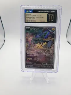 CGC Pristine 10 Pikachu 173/165 Art Rare 2023 Japanese 151 Pokemon Card - Image 1