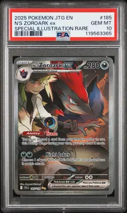 2025 POKEMON JOURNEY TOGETHER SPECIAL ILLUSTRATION RARE N'S ZOROARK EX PSA 10 - Image 1
