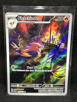 POKEMON SCARLET & VIOLET PALDEA EVOLVED #199 FLETCHINDER ILLUSTRATION RARE - Image 2