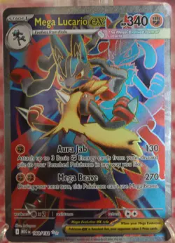 Mega Lucario ex 160/132 Me01: Mega Evolution Holo rare illustration POKEMON TCG - Image 1