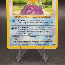 Pokemon Squirtle 063/102 Base Set (Shadowless) Regular - Image 3