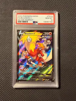 PSA 10 Blaziken V #TG14 Pokemon Silver Tempest - Image 1