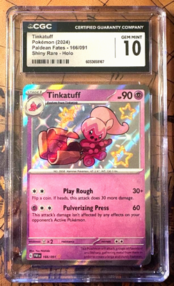 Tinkatuff 166/091 - CGC 10 - Baby Shiny - Paldean Fates - Pokemon ( not PSA ) - Image 1