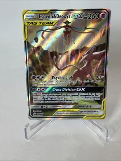 Pokemon Espeon & Deoxys GX SM240 Promo Sm Alternate Art Holo SM-LP - Image 1