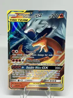 Pokemon TCG Reshiram & Charizard GX 20/214 TAG TEAM Ultra Rare Holo HP270 Drago… - Image 1