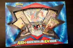 Pokemon Ash-Greninja-EX Box - DAMAGED - Back/Bottom center tear CONTENTS OKAY - Image 1